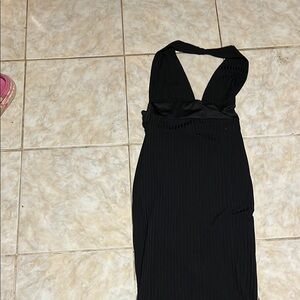 Elegant Black Halter Dress
